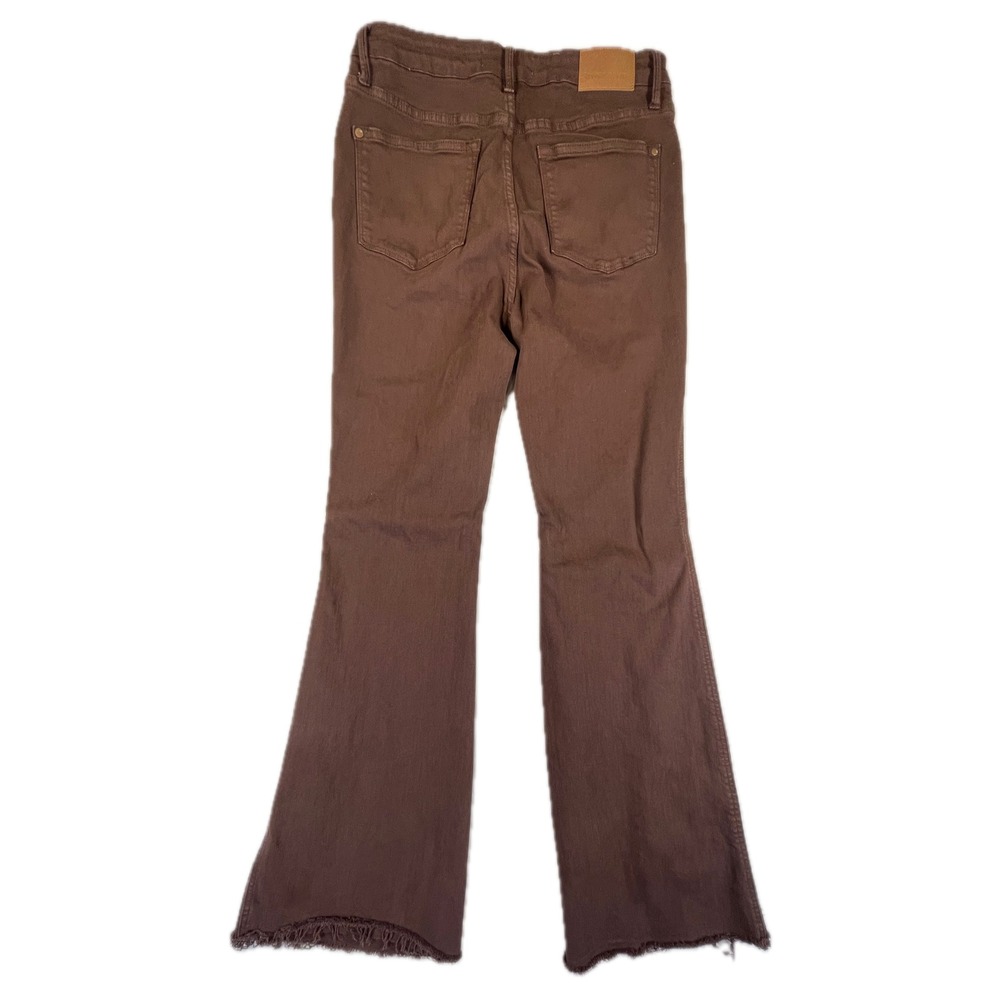 Judy Blue Garment Dyed Raw Hem Flare 13/31 Brown High Rise Stretch Jeans - Picture 2 of 12